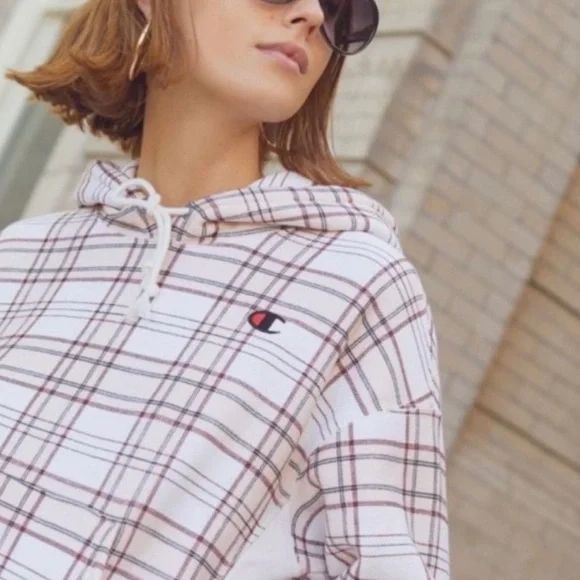Pullover Hoodie Champion Plaid Reverse Weave Hoodie Champion Tops